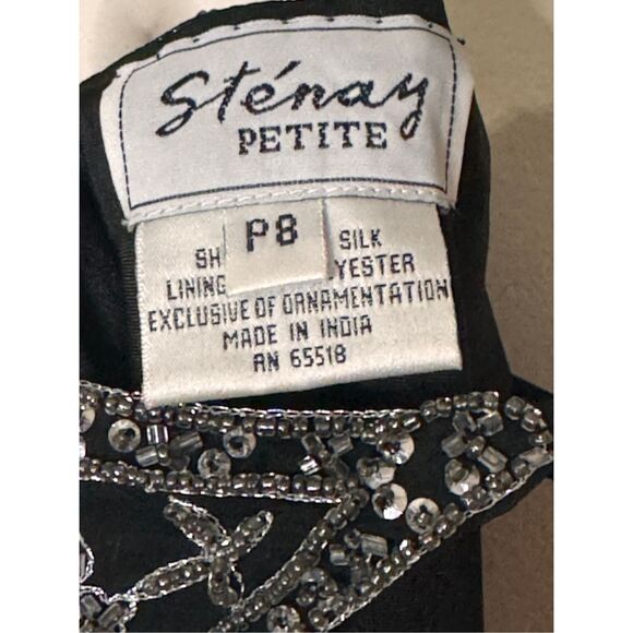 Stenay Y2K Black Silk Beaded Fairy Goth Dress 8P - Picture 7 of 7